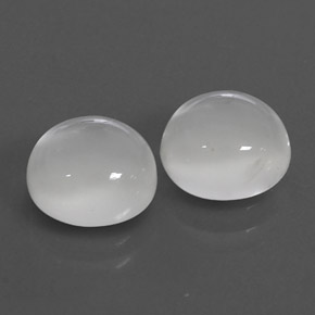 캐럿 천연 화이트 문스톤 보석, 투명한, 7.85 mm, 투명/반투명