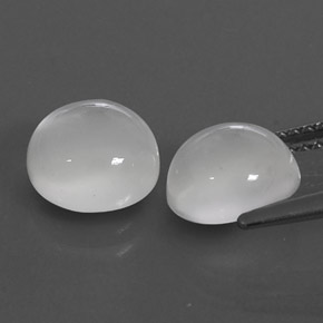 캐럿 천연 화이트 문스톤 보석, 투명한, 7.85 mm, 투명/반투명