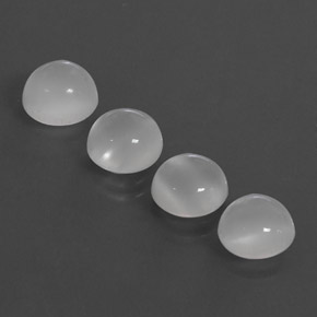캐럿 천연 화이트 문스톤 보석, 투명한, 8.01 mm, 투명/반투명