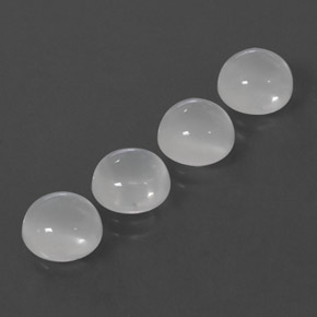 캐럿 천연 화이트 문스톤 보석, 투명한, 8.02 mm, 투명/반투명