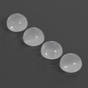 캐럿 천연 화이트 문스톤 보석, 투명한, 8.02 mm, 투명/반투명