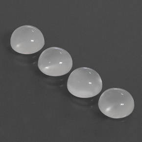 캐럿 천연 화이트 문스톤 보석, 투명한, 8.08 mm, 투명/반투명