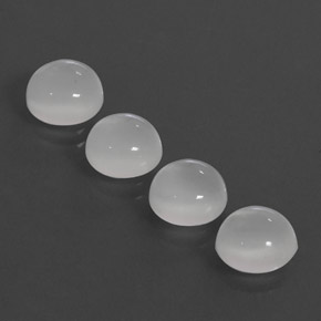 캐럿 천연 화이트 문스톤 보석, 투명한, 8.03 mm, 투명/반투명