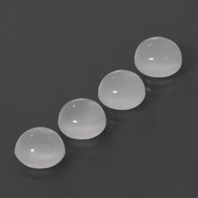 캐럿 천연 화이트 문스톤 보석, 투명한, 8.03 mm, 투명/반투명