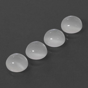 캐럿 천연 화이트 문스톤 보석, 투명한, 8.11 mm, 투명/반투명