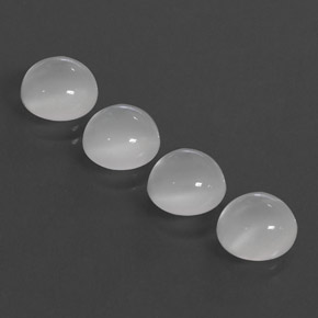 캐럿 천연 화이트 문스톤 보석, 투명한, 8.11 mm, 투명/반투명