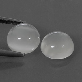 캐럿 천연 화이트 문스톤 보석, 투명한, 7.99 mm, 투명/반투명