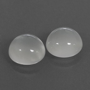 캐럿 천연 화이트 문스톤 보석, 투명한, 7.99 mm, 투명/반투명