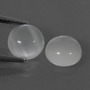 캐럿 천연 화이트 문스톤 보석, 투명한, 8.07 mm, 투명/반투명