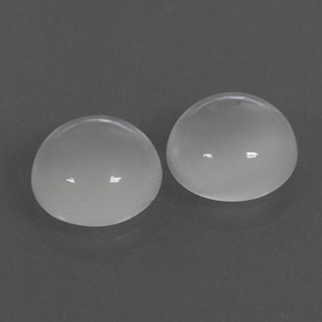 캐럿 천연 화이트 문스톤 보석, 투명한, 8.07 mm, 투명/반투명