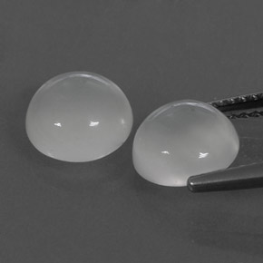 캐럿 천연 화이트 문스톤 보석, 투명한, 8.07 mm, 투명/반투명