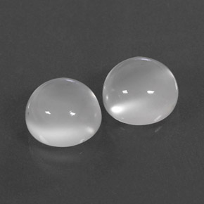 캐럿 천연 화이트 문스톤 보석, 투명한, 8.10 mm, 투명/반투명