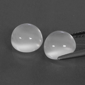 캐럿 천연 화이트 문스톤 보석, 투명한, 8.10 mm, 투명/반투명