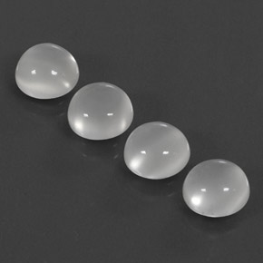 캐럿 천연 화이트 문스톤 보석, 투명한, 8.04 mm, 투명/반투명