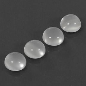 캐럿 천연 화이트 문스톤 보석, 투명한, 8.04 mm, 투명/반투명