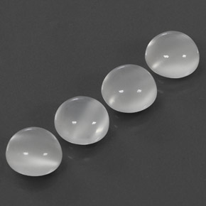 캐럿 천연 화이트 문스톤 보석, 투명한, 8.06 mm, 투명/반투명