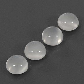 캐럿 천연 화이트 문스톤 보석, 투명한, 8.04 mm, 투명/반투명
