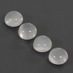 캐럿 천연 화이트 문스톤 보석, 투명한, 8.04 mm, 투명/반투명