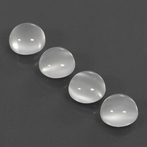 캐럿 천연 화이트 문스톤 보석, 투명한, 8.01 mm, 투명/반투명
