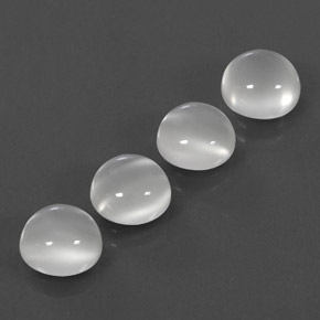 캐럿 천연 화이트 문스톤 보석, 투명한, 8.01 mm, 투명/반투명