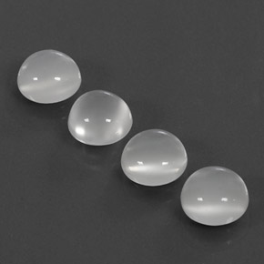 캐럿 천연 화이트 문스톤 보석, 투명한, 8.10 mm, 투명/반투명