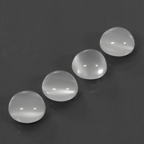 캐럿 천연 화이트 문스톤 보석, 투명한, 8.10 mm, 투명/반투명