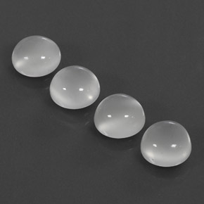 캐럿 천연 화이트 문스톤 보석, 투명한, 8.10 mm, 투명/반투명