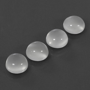 캐럿 천연 화이트 문스톤 보석, 투명한, 8.10 mm, 투명/반투명