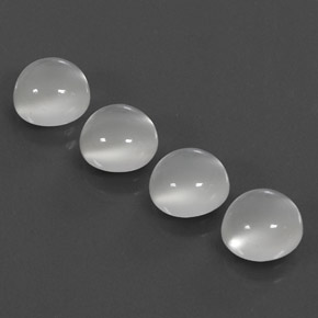 캐럿 천연 화이트 문스톤 보석, 투명한, 7.97 mm, 투명/반투명