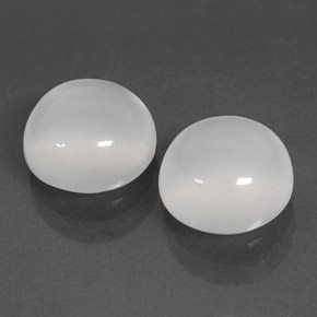 캐럿 천연 화이트 문스톤 보석, 투명한, 8.08 mm, 투명/반투명