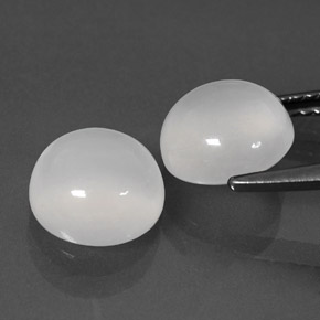 캐럿 천연 화이트 문스톤 보석, 투명한, 8.08 mm, 투명/반투명