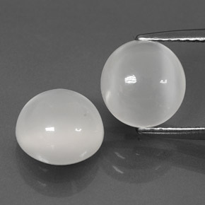 캐럿 천연 화이트 문스톤 보석, 투명한, 7.97 mm, 투명/반투명