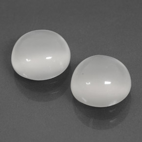 캐럿 천연 화이트 문스톤 보석, 투명한, 7.97 mm, 투명/반투명