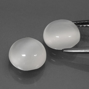 캐럿 천연 화이트 문스톤 보석, 투명한, 7.97 mm, 투명/반투명
