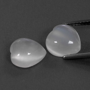 캐럿 천연 화이트 문스톤 보석, 투명한, 9.1×9.1 mm, 투명/반투명
