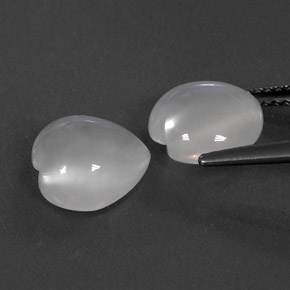 캐럿 천연 화이트 문스톤 보석, 투명한, 9.1×9.1 mm, 투명/반투명
