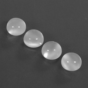 캐럿 천연 화이트 문스톤 보석, 투명한, 8.09 mm, 투명/반투명