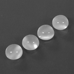 캐럿 천연 화이트 문스톤 보석, 투명한, 8.09 mm, 투명/반투명