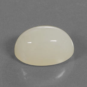 10.37캐럿 천연 크림 문스톤, 타원형 컷, 15.7×10 mm, 투명한