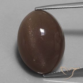 20.00ct 자연스러운 미디엄 브라운 월장석, 타원형, 불투명체