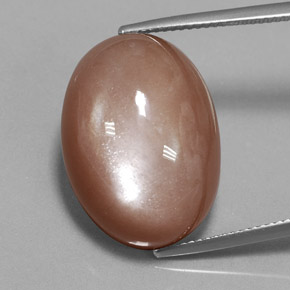 26.52캐럿 천연 갈색 복숭아 문스톤, 타원형 컷, 22.1×16 mm, 불투명체