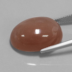26.52캐럿 천연 갈색 복숭아 문스톤, 타원형 컷, 22.1×16 mm, 불투명체