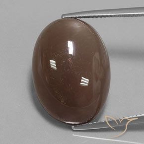 22.96ct 자연스러운 미디엄 브라운 월장석, 타원형, 불투명체