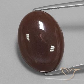21.08ct 자연스러운 미디엄 브라운 월장석, 타원형, 불투명체