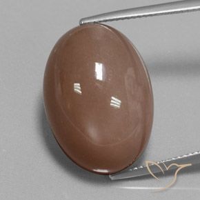 27.61ct 자연스러운 미디엄 브라운 월장석, 타원형, 불투명체