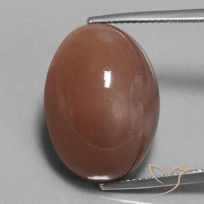 25.38ct 자연스러운 갈색 월장석, 타원형, 불투명체