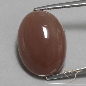 23.37ct 자연스러운 미디엄 브라운 월장석, 타원형, 불투명체