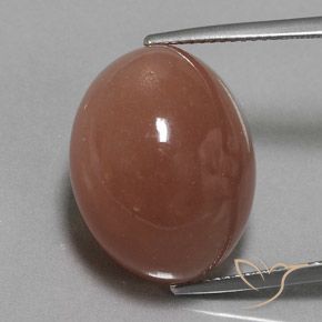 25.10ct 자연스러운 적갈색 월장석, 타원형, 불투명체