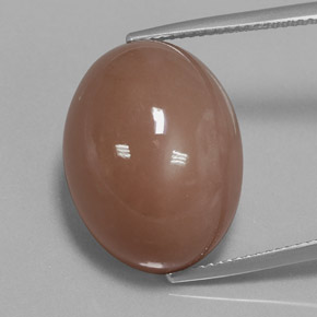 27.02캐럿 천연 웜 브라운 월장석, 타원형 컷, 불투명체