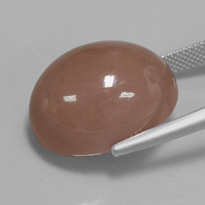 27.02캐럿 천연 웜 브라운 월장석, 타원형 컷, 불투명체